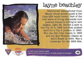 1995 Futera #49 Layne Beachley Back